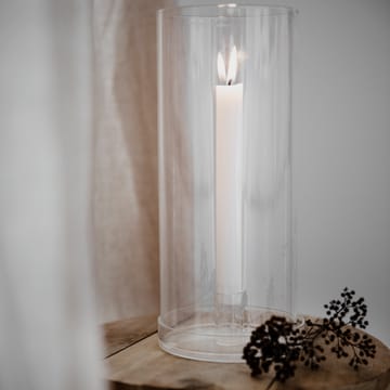 Photophore en verre pour bougie 29 cm - Transparent - ERNST