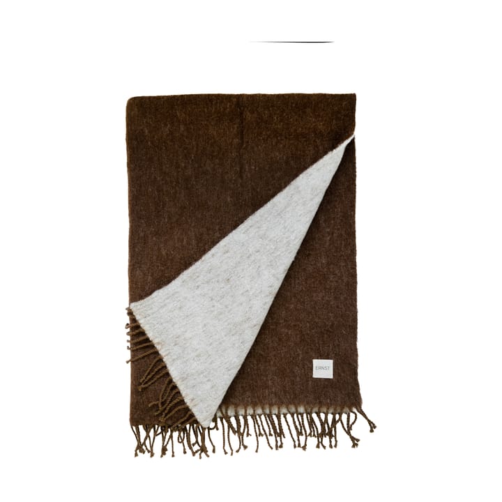 Plaid Ernst avec franges 130x170 cm - Caramel-blanc - ERNST