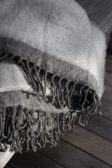 Plaid Ernst avec franges 130x170 cm - Gris foncé-blanc - ERNST