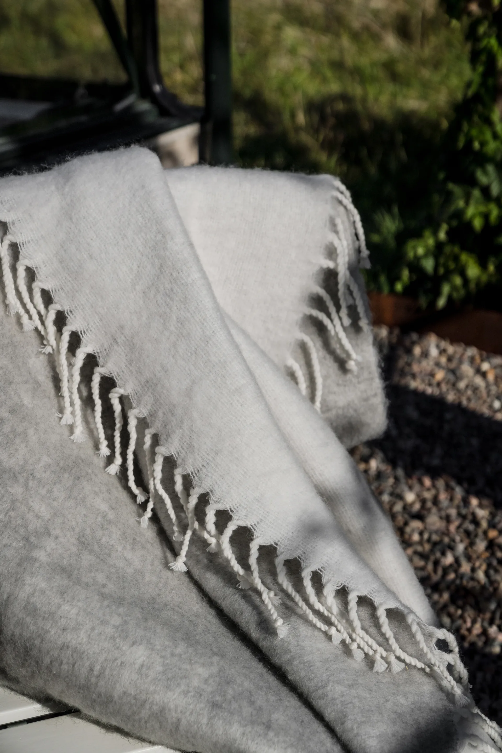 Plaid Ernst avec franges 130x170 cm, Gris ERNST