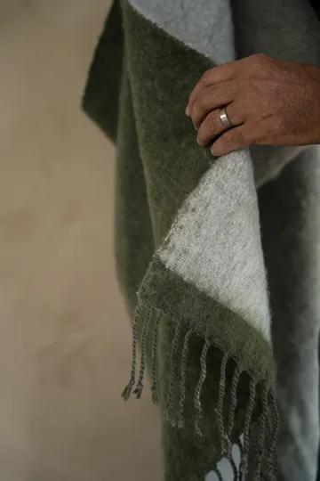 Plaid Ernst avec franges 130x170 cm - Vert-blanc - ERNST