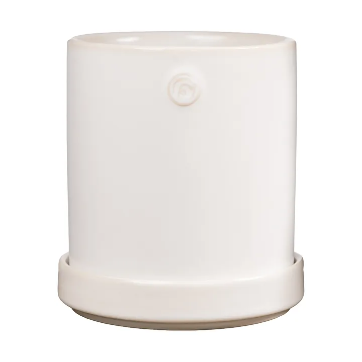 Pot avec soucoupe Ernst - Blanc, Ø13x13 cm - ERNST