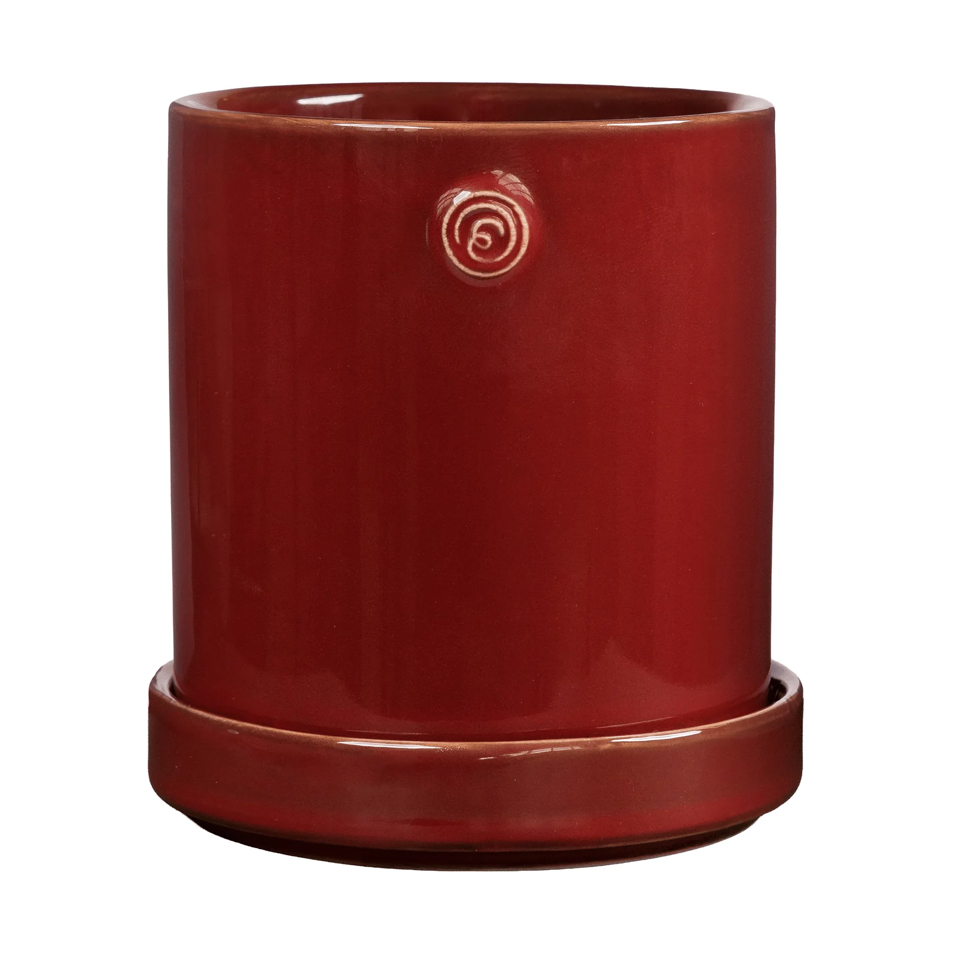 Pot avec soucoupe Ernst, Rouge, Ø10x11 cm ERNST