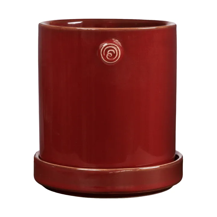Pot avec soucoupe Ernst - Rouge, Ø10x11 cm - ERNST