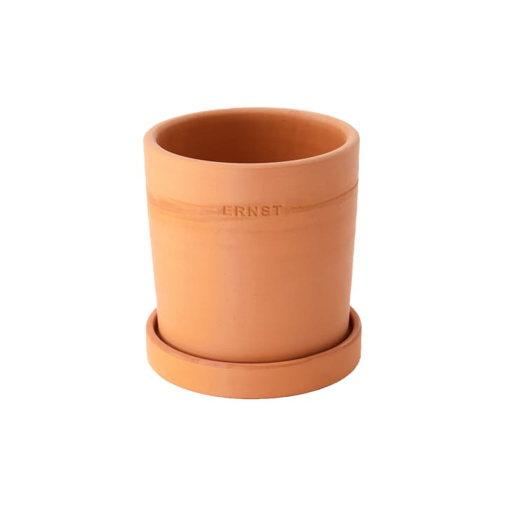 Pot avec soucoupe Ernst terre cuite rustique - Ø11 cm - ERNST