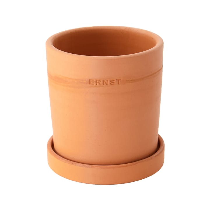 Pot avec soucoupe Ernst terre cuite rustique - Ø15 cm - ERNST