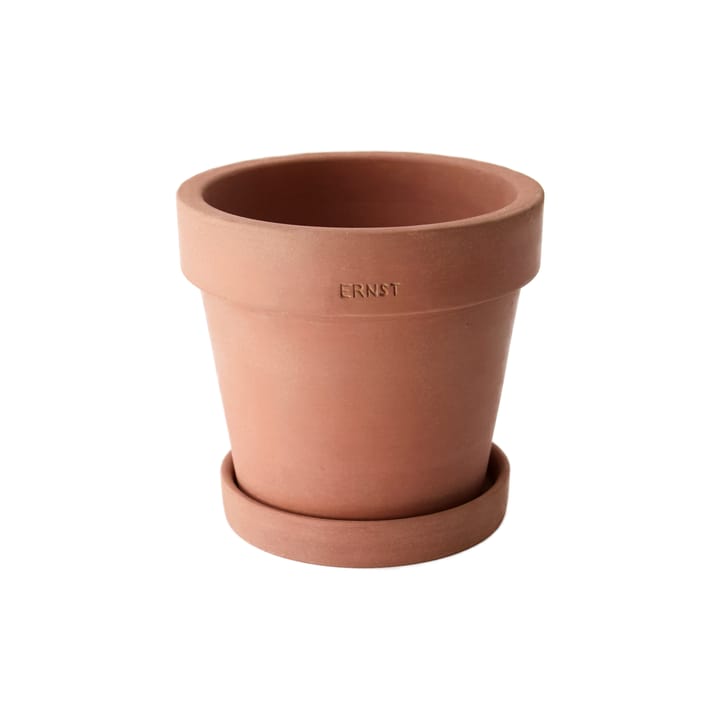 Pot avec soucoupe Ernst terre cuite rustique - Ø17 cm - ERNST