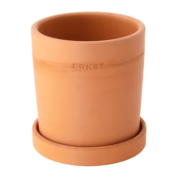 Pot avec soucoupe Ernst terre cuite rustique - Ø19 cm - ERNST