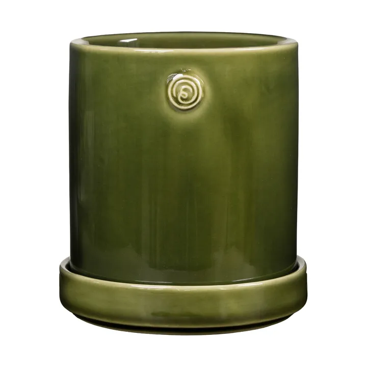 Pot avec soucoupe Ernst - Vert, Ø13x13 cm - ERNST