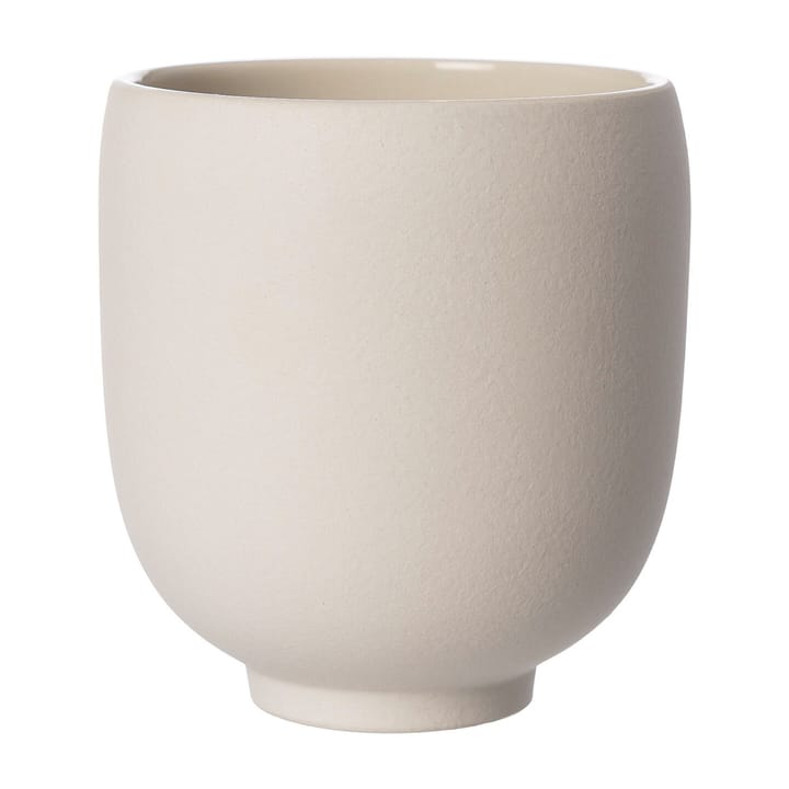 Pot Ernst sur pied blanc naturel - H15 cm Ø14 cm - ERNST