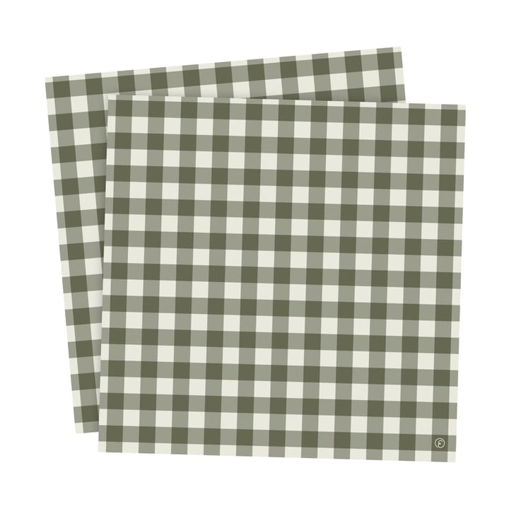 Serviette à carreaux Ernst 33x33 cm lot de 20 - Vert-gris clair - ERNST