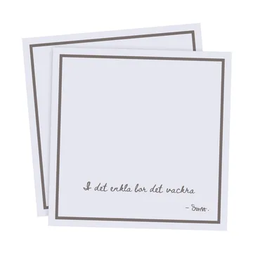 Serviette avec citation Ernst I det enkla Lot de 20 - Gris clair - ERNST