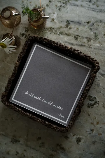 Serviette avec citation Ernst I det enkla Lot de 20 - Taupe - ERNST