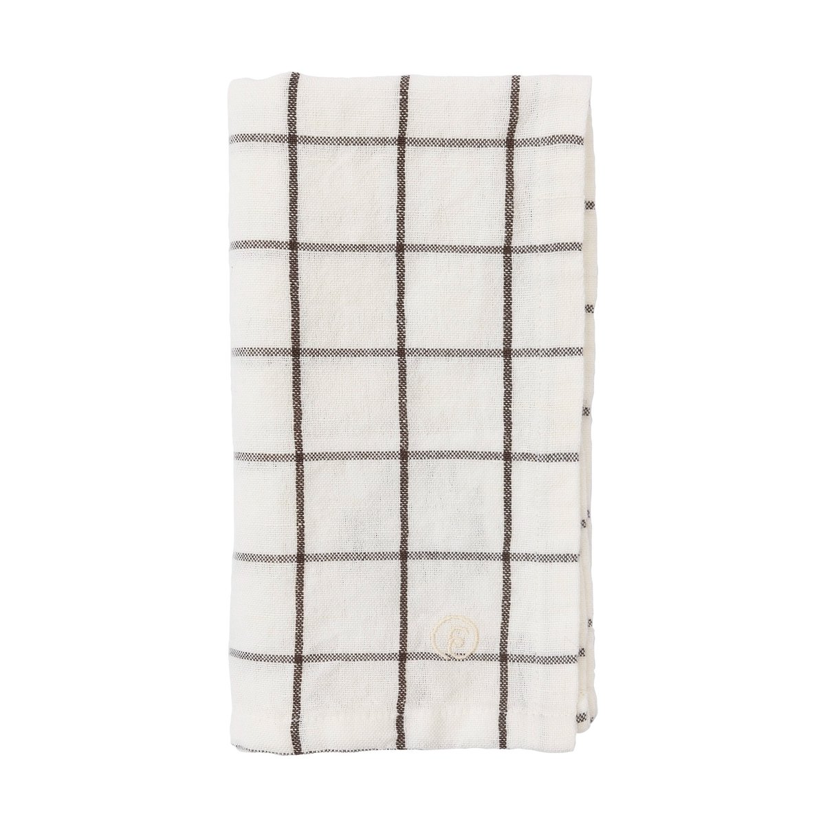 ERNST Serviette Ernst à grands carreaux 40x40 cm Blanc-marron