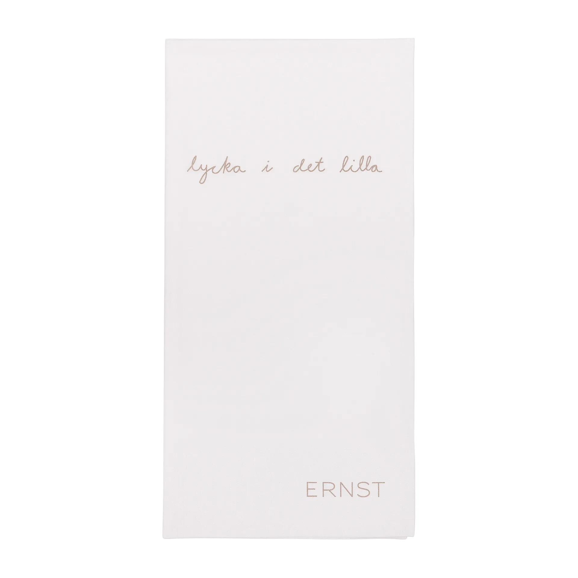 Serviette Ernst avec citation Lycka i det lilla Lot de 20, Blanc-gris ERNST