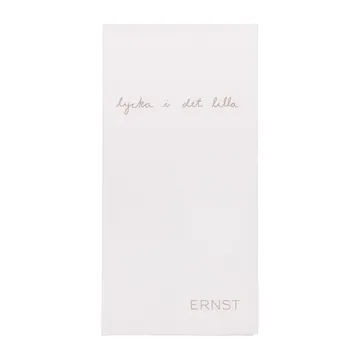 Serviette Ernst avec citation Lycka i det lilla Lot de 20 - Blanc-gris - ERNST