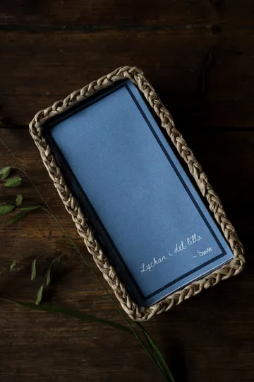 Serviette Ernst avec citation Lycka i det lilla Lot de 20 - Bleu - ERNST