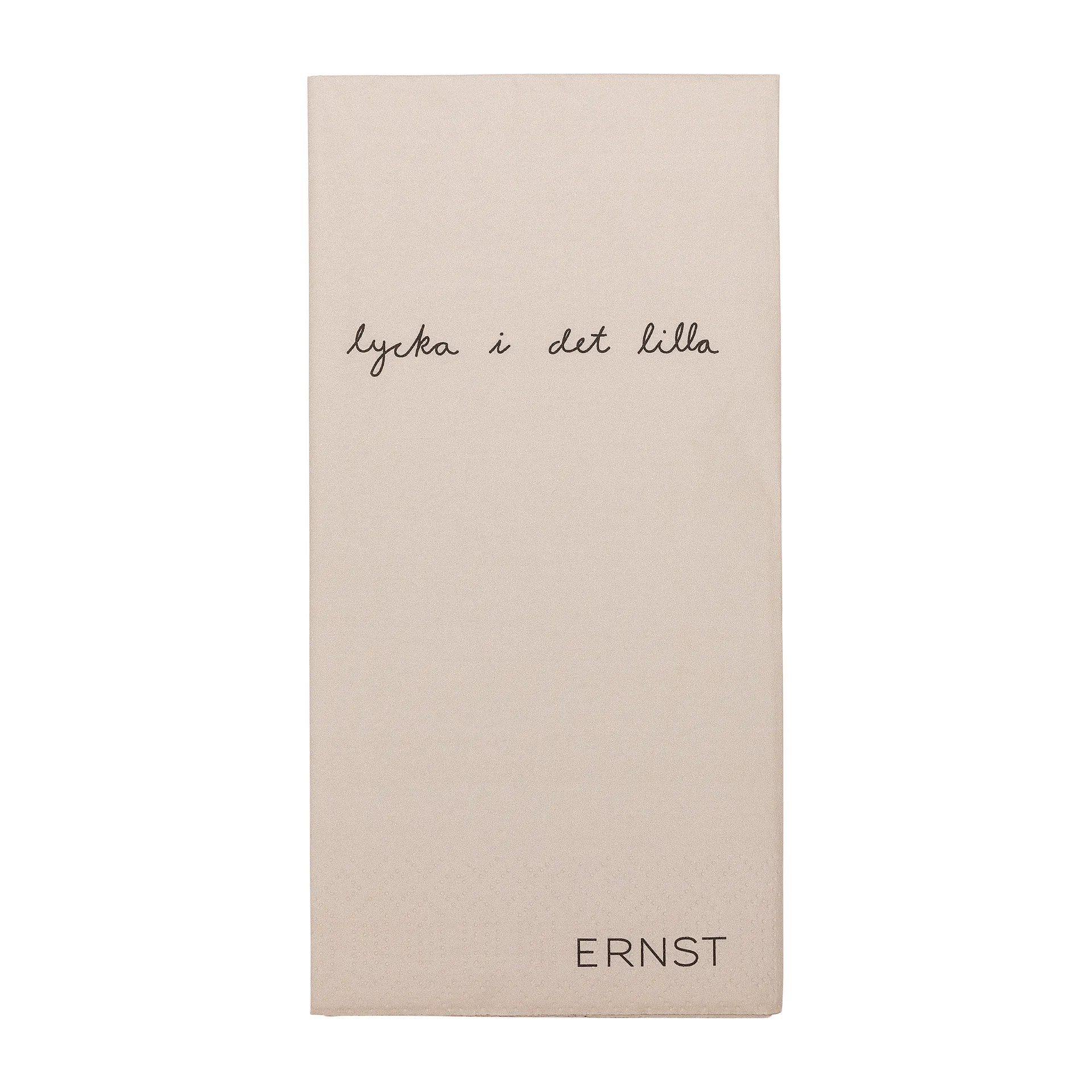Serviette Ernst avec citation Lycka i det lilla Lot de 20, Nature-noir ERNST