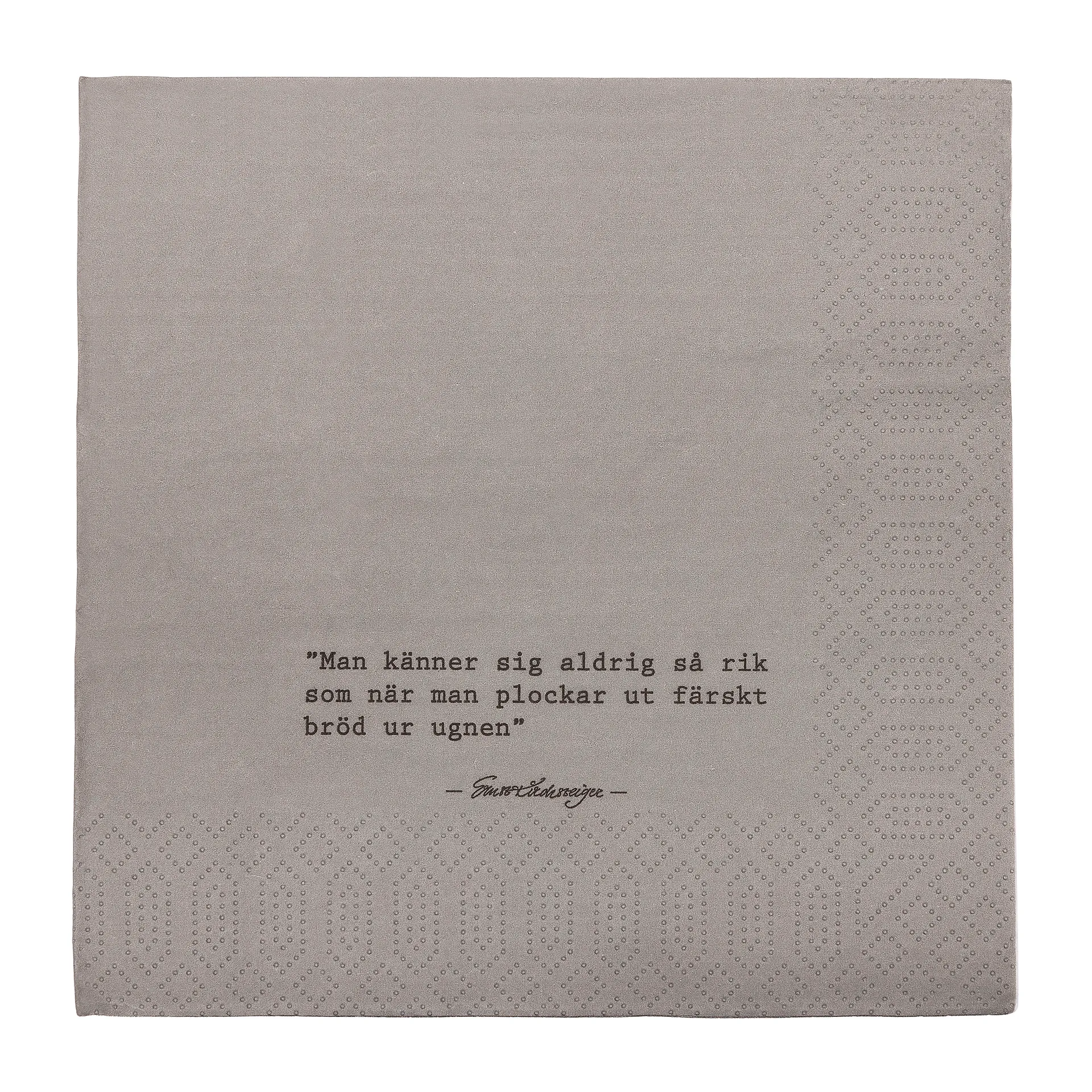 Serviette Ernst citat Bröd Lot de 20, Gris ERNST