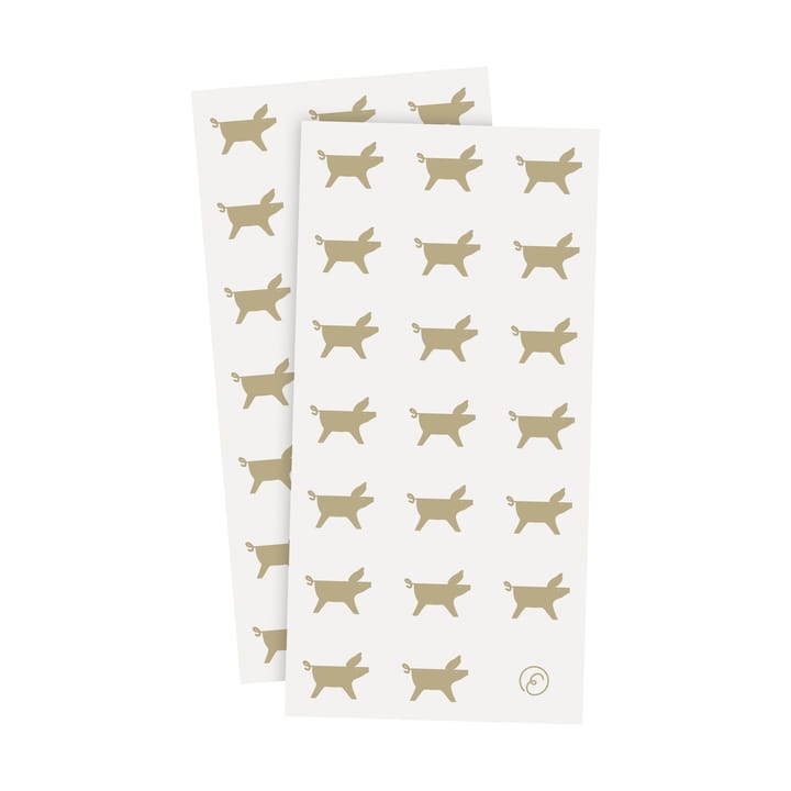 Serviette Ernst cochon de Noël 10x20 cm Lot de 20 - Blanc–beige - ERNST