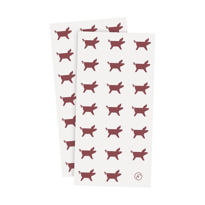 Serviette Ernst cochon de Noël 10x20 cm Lot de 20 - Blanc–rouge - ERNST
