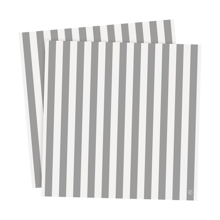 Serviette Ernst rayée 33x33 cm lot de 20 - Rayé blanc-gris - ERNST