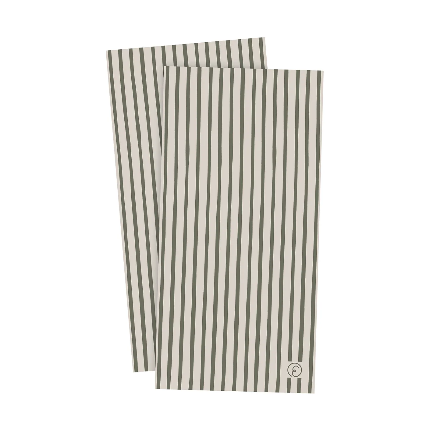Serviette Ernst rayée 33x33 cm lot de 20, Vert-gris clair ERNST