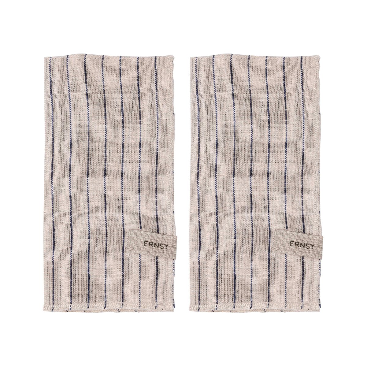 ERNST Serviette Ernst rayée 40x40 cm, lot de 2 Bleu-beige