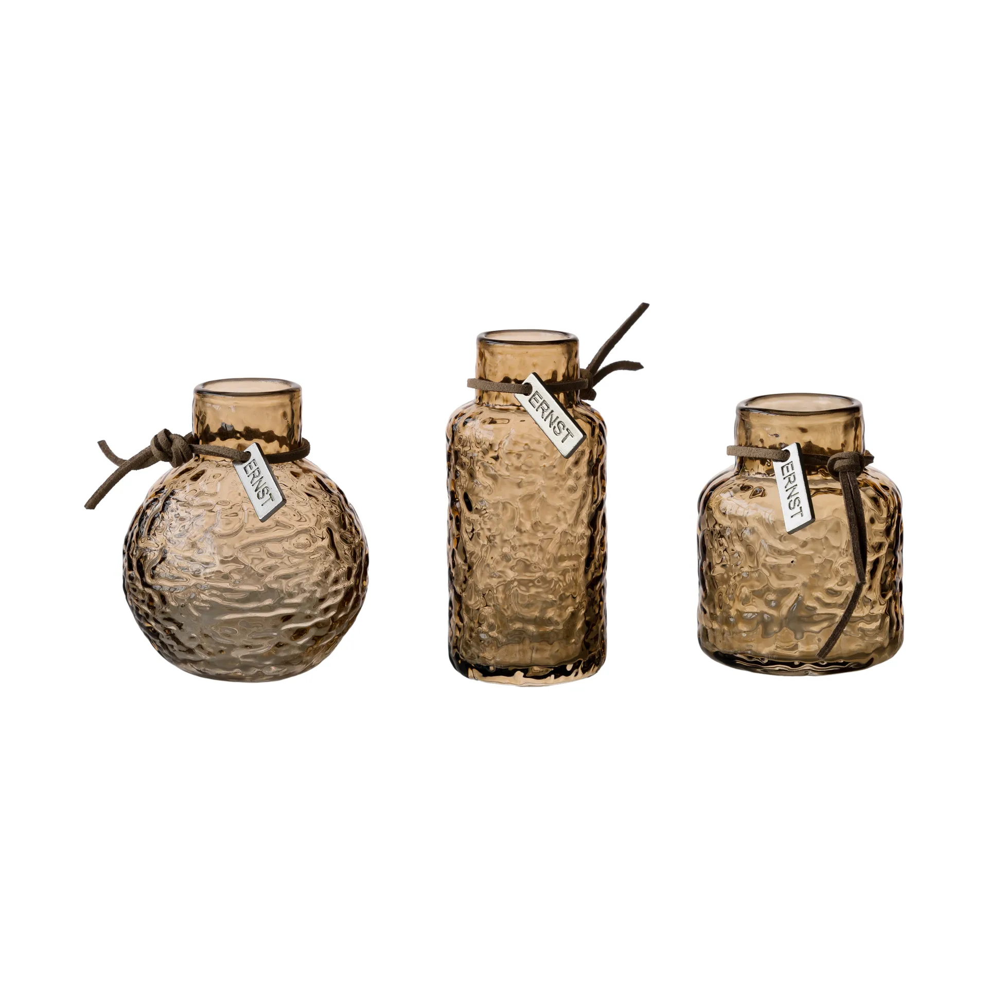 Set de vases Ernst à motif, coffret cadeau 3 pièces, Ambre ERNST