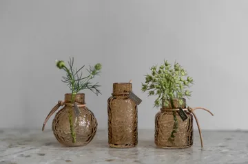 Set de vases Ernst à motif, coffret cadeau 3 pièces - Ambre - ERNST