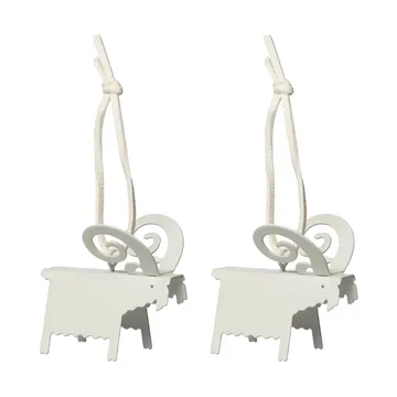 Suspensions de Noël Ernst bouc lot de 2 - Blanc 5 cm - ERNST