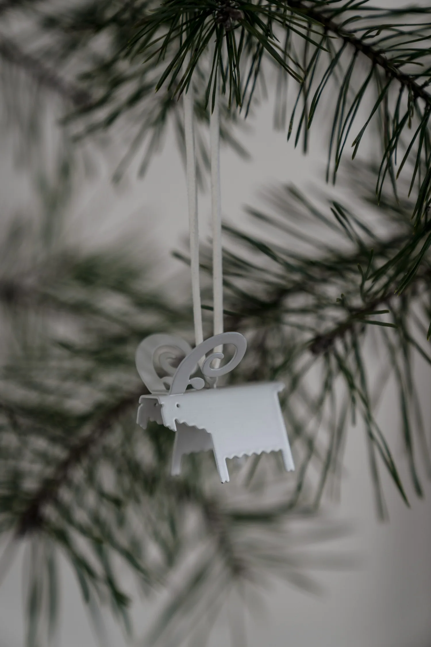 Suspensions de Noël Ernst bouc lot de 2, Blanc 5 cm ERNST
