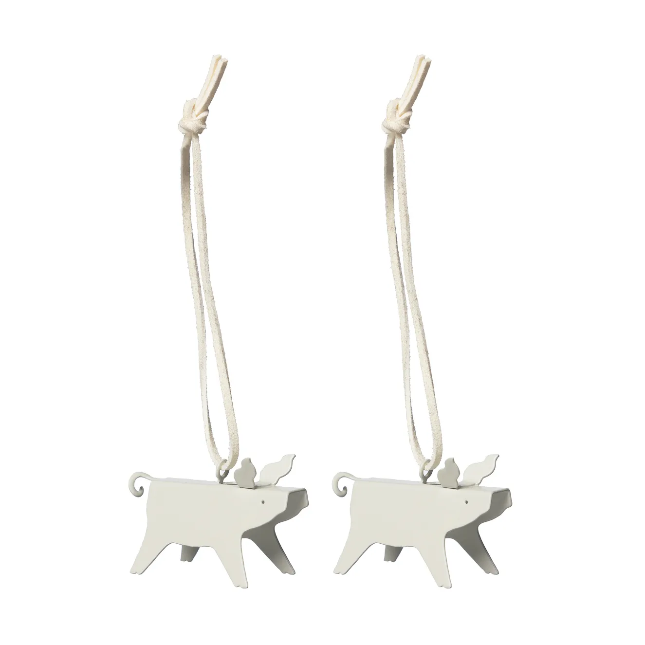 Suspensions de Noël Ernst cochon lot de 2, Blanc 5 cm ERNST