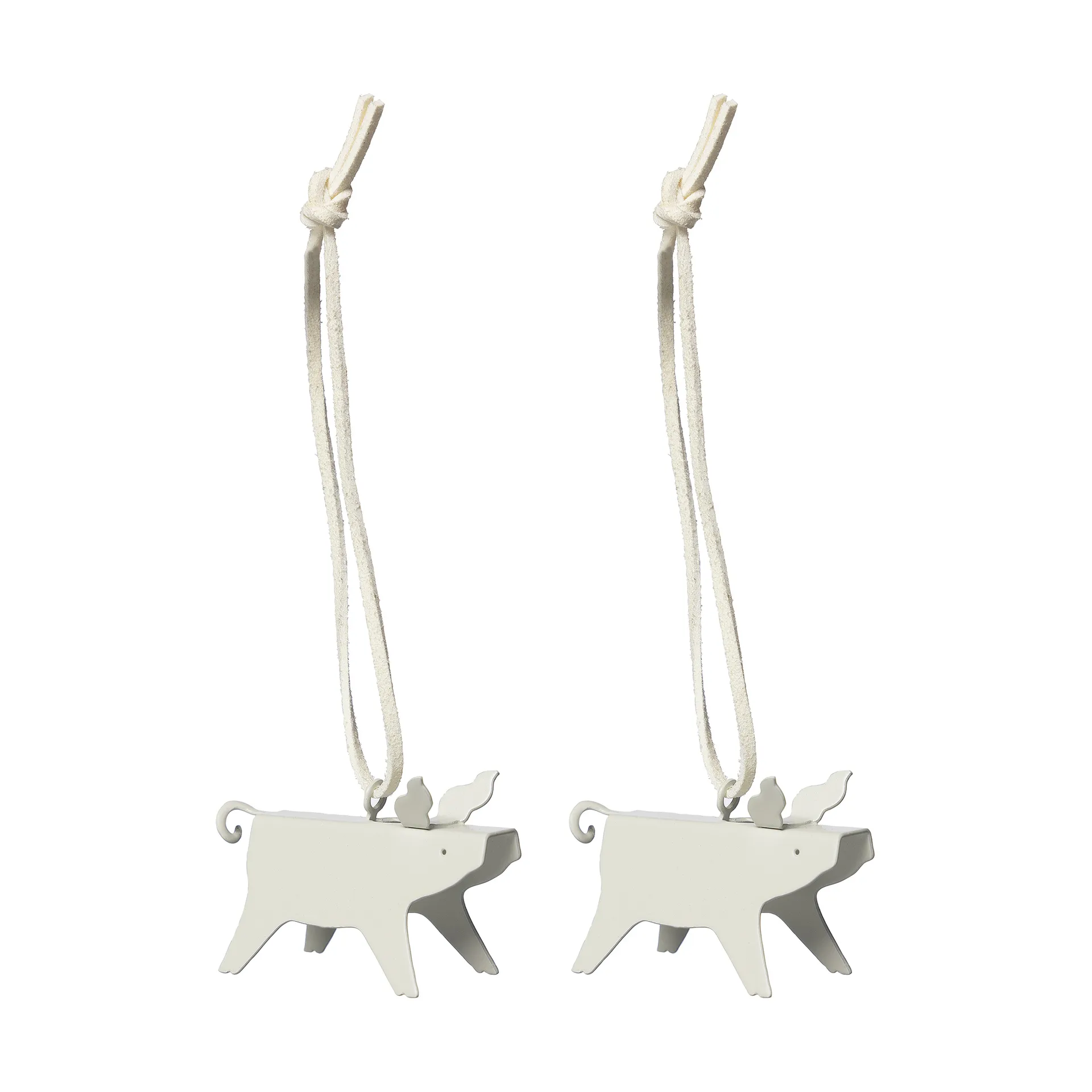 Suspensions de Noël Ernst cochon lot de 2, Blanc 7 cm ERNST