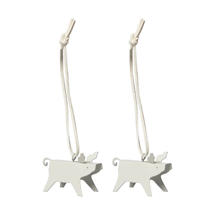 Suspensions de Noël Ernst cochon lot de 2, Blanc 7 cm ERNST