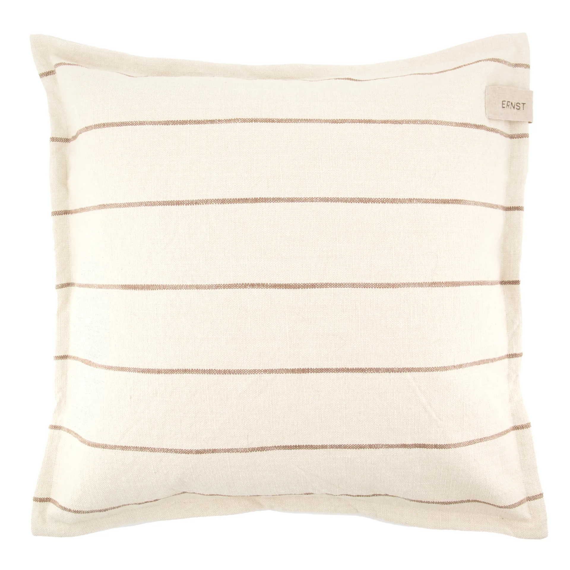 Taie rayée Ernst 50x50 cm, Nature-taupe ERNST