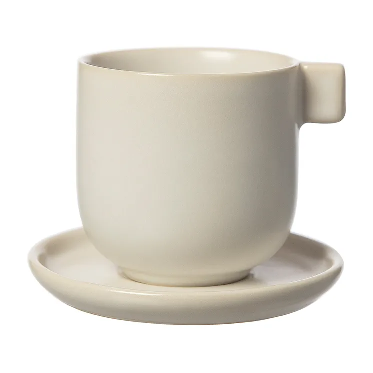Tasse à café avec soucoupe Ernst 8,5 cm, Blanc sable ERNST