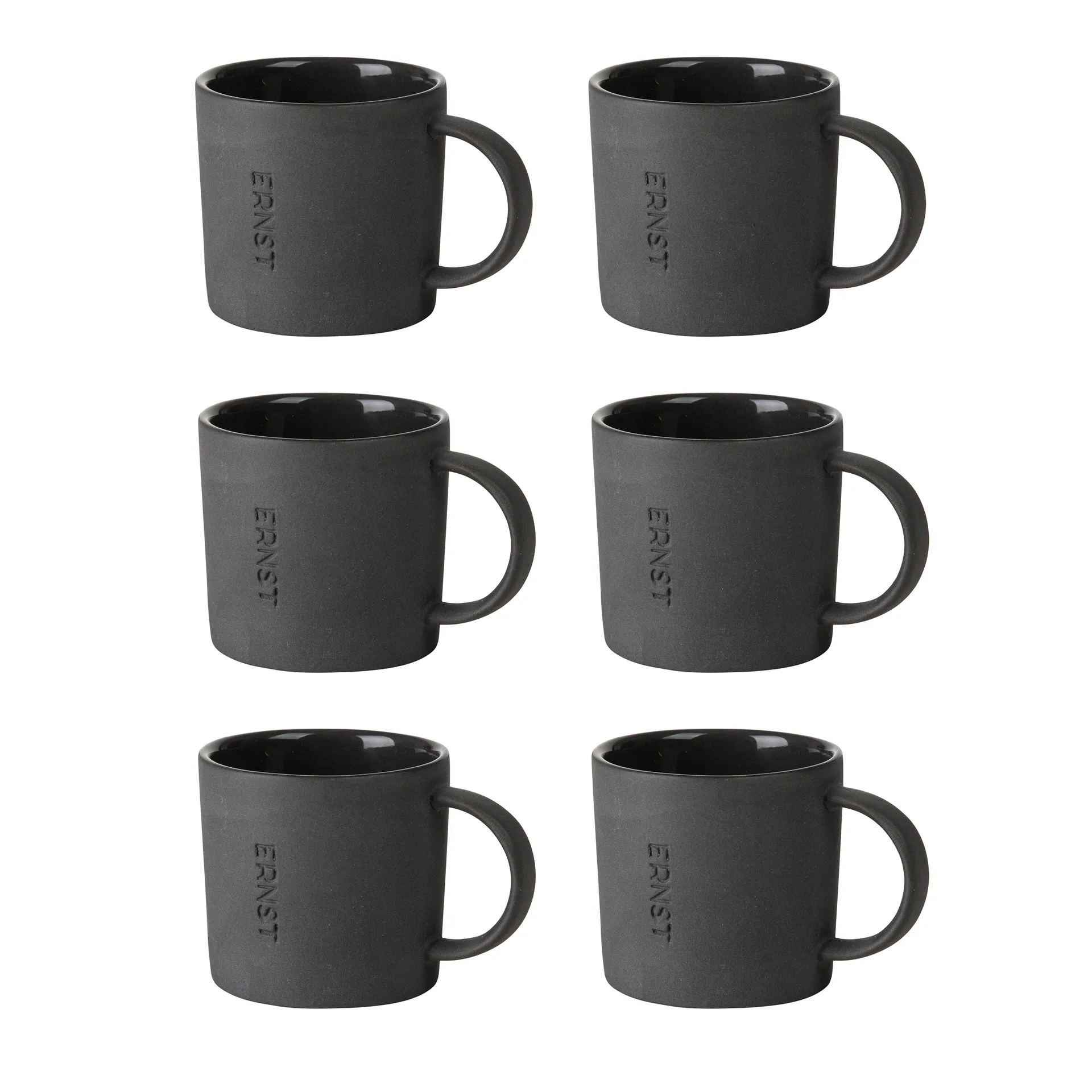 Tasse à espresso Ernst grès Lot de 6, Gris foncé ERNST