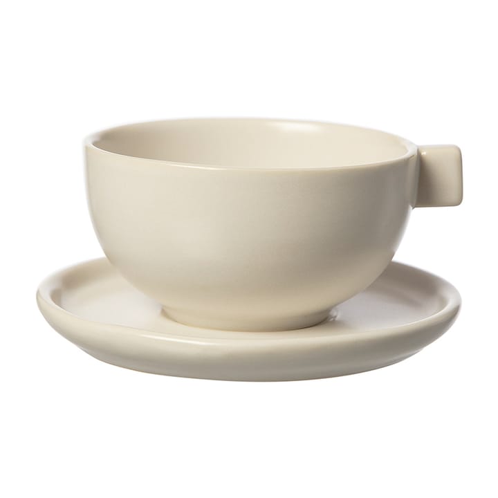 Tasse à thé avec soucoupe Ernst 7,5 cm - Blanc sable - ERNST