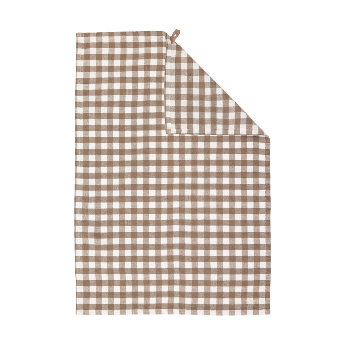 ERNST Torchon à carreaux Ernst 47x70 cm Taupe-blanc
