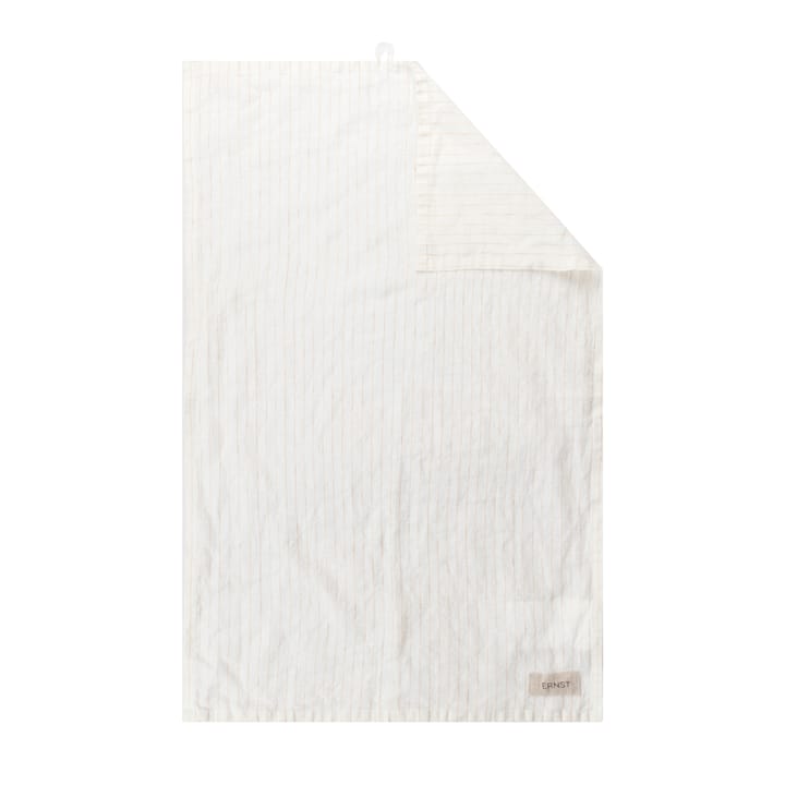 Torchon à rayures Ernst coton 50x70 cm - Blanc-Safran - ERNST
