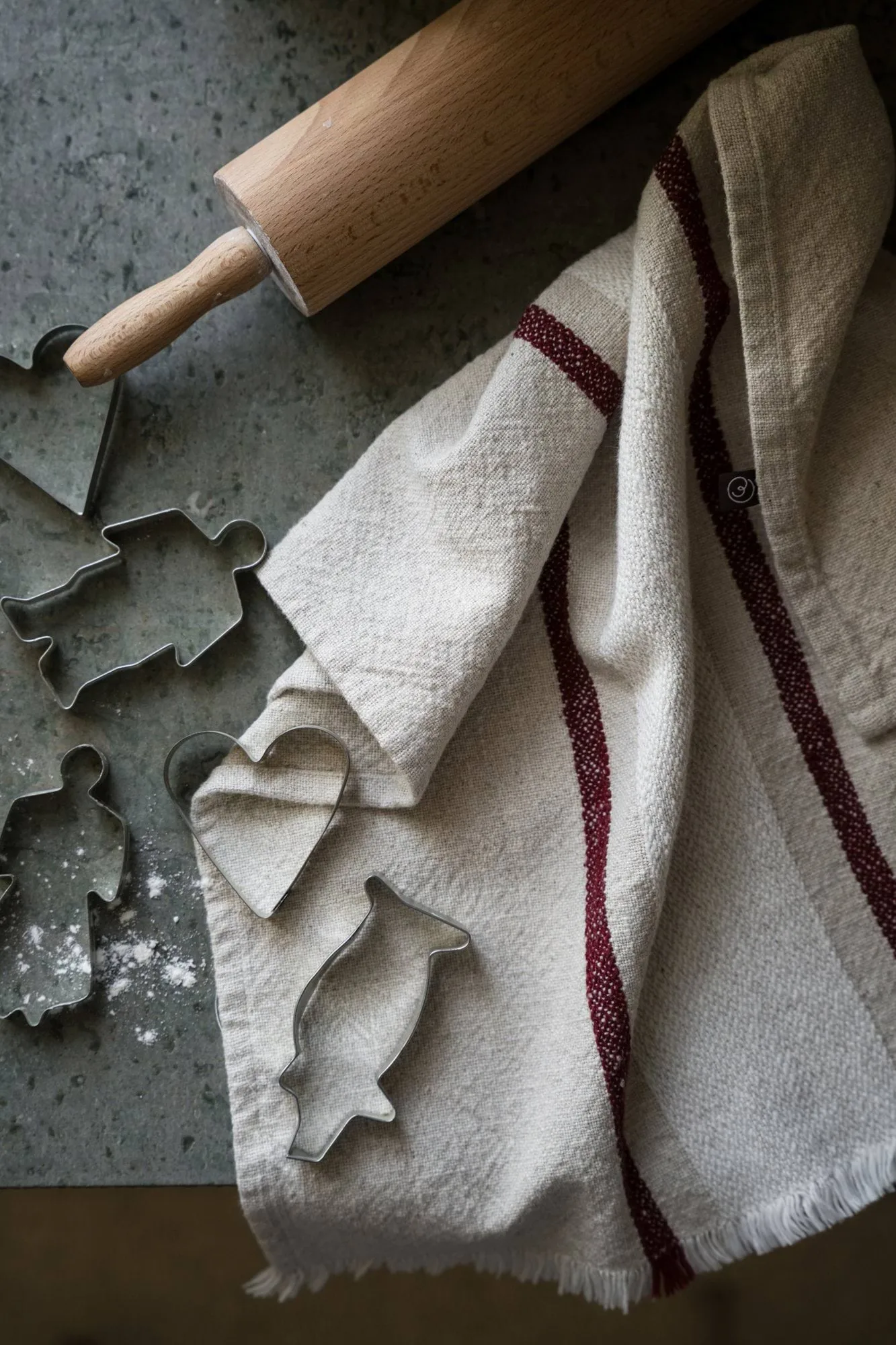 Torchon de cuisine Ernst, Nature-blanc-rouge, 47x70 cm ERNST
