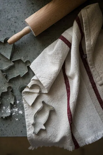 Torchon de cuisine Ernst - Nature-blanc-rouge, 47x70 cm - ERNST