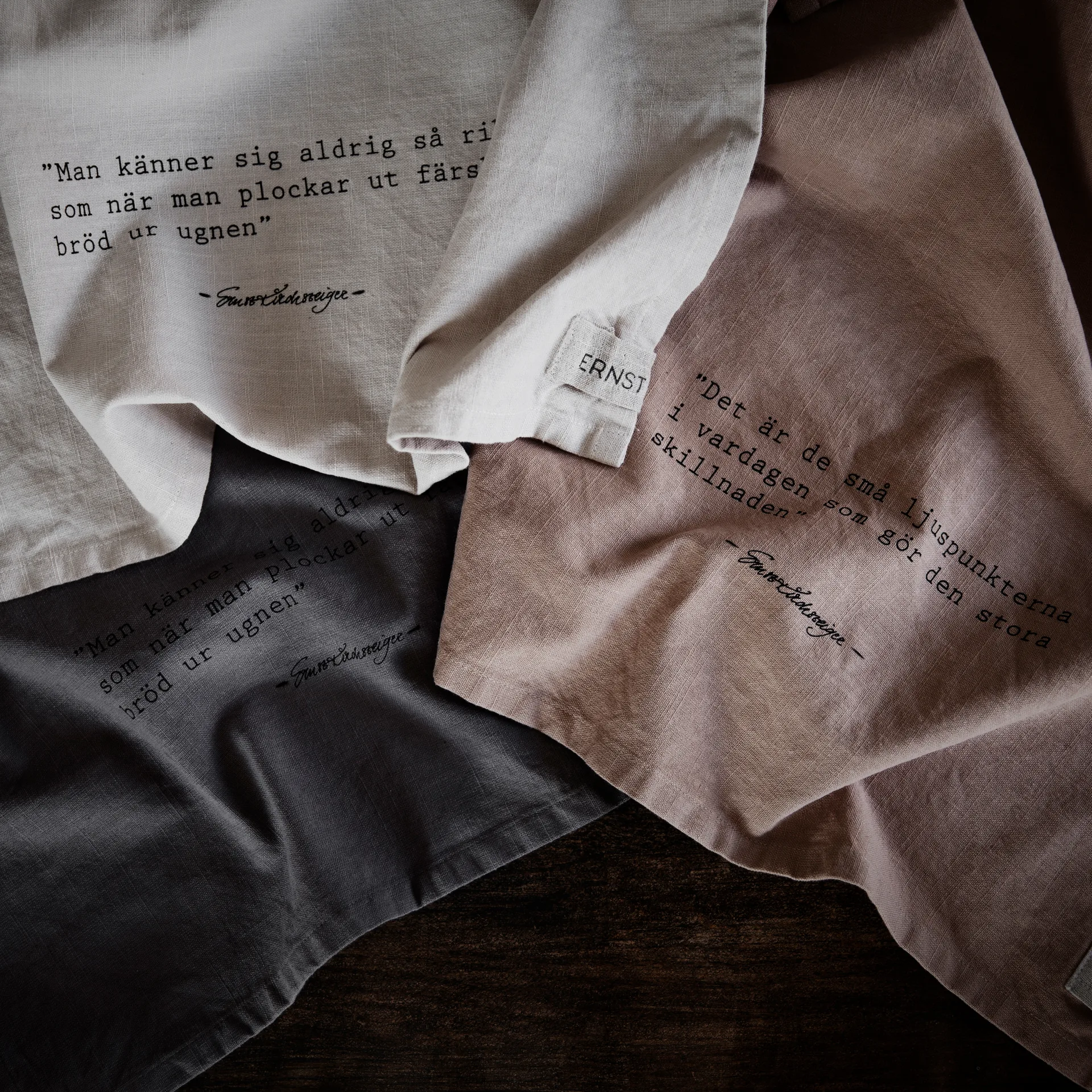 Torchon Ernst citation Bröd, Gris ERNST