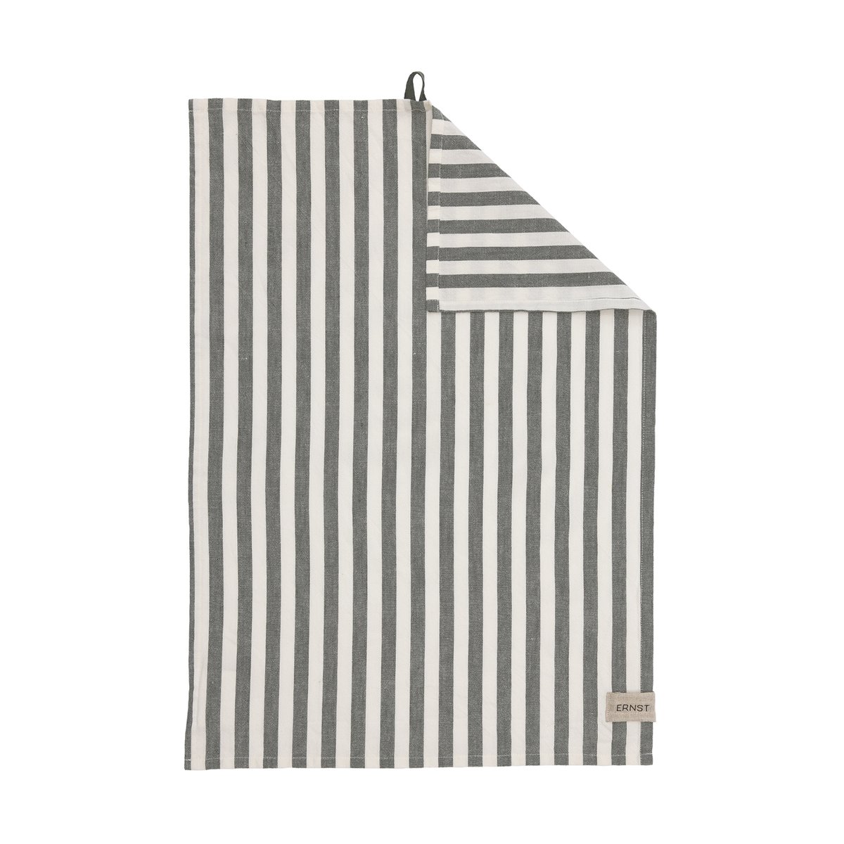 ERNST Torchon Ernst rayures larges 47x70 cm Vert-blanc