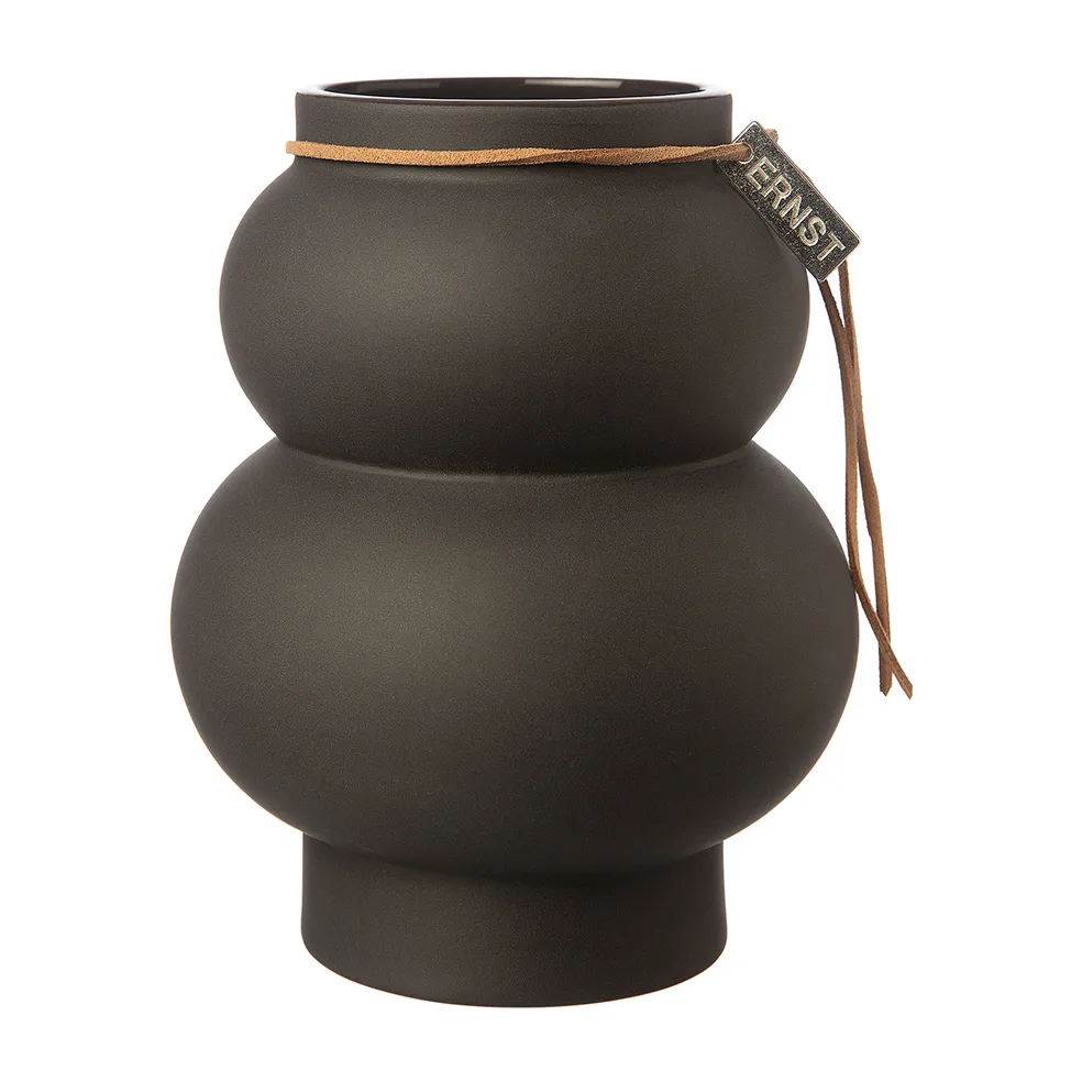 Vase en grès courbé Ernst 10 cm, Gris foncé ERNST