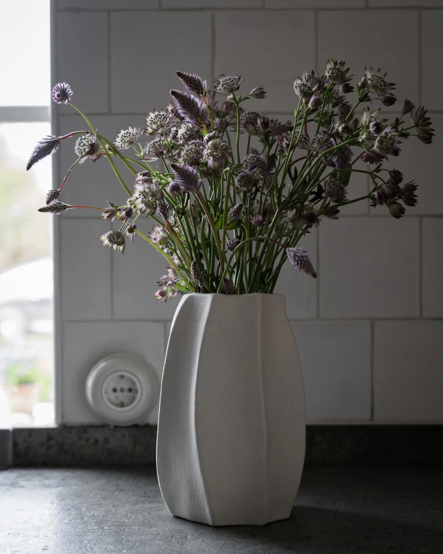 Vase en grès Ernst Ø15x23 cm, Blanc naturel ERNST