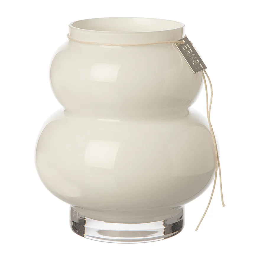 Vase en verre courbé Ernst 14 cm, Blanc ERNST