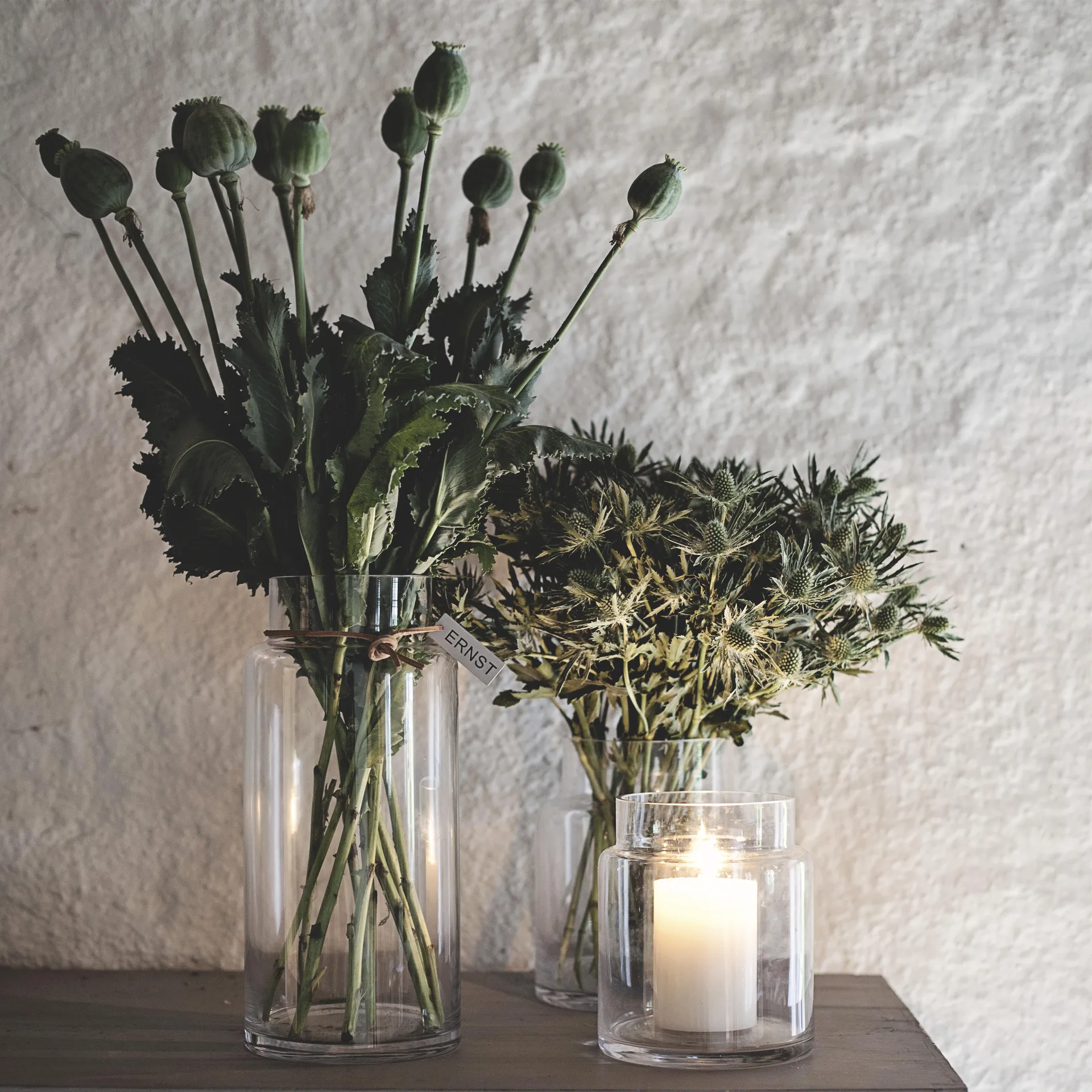 Vase en verre Ernst Hauteur 22,5 cm Ø 12,5 cm, transparent ERNST