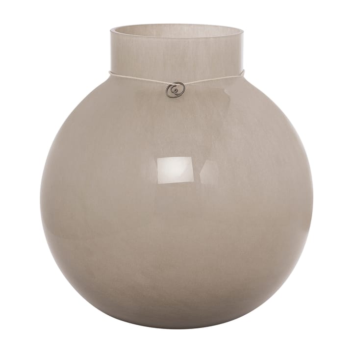 Vase en verre Ernst rond et beige - H22 cm Ø21 cm - ERNST